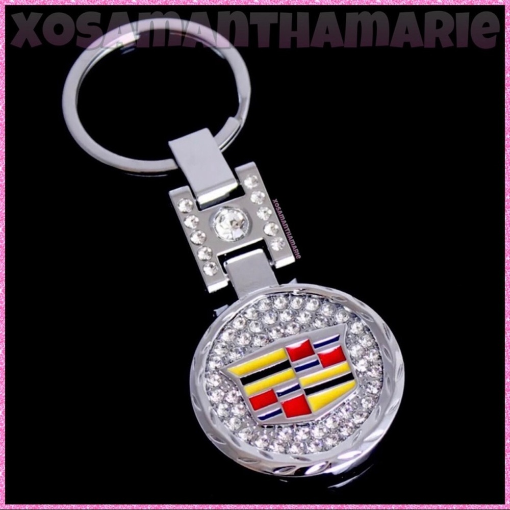 Cadillac Rhinestone Bling Charm Keychain Fob 💎 - Picture 2 of 14